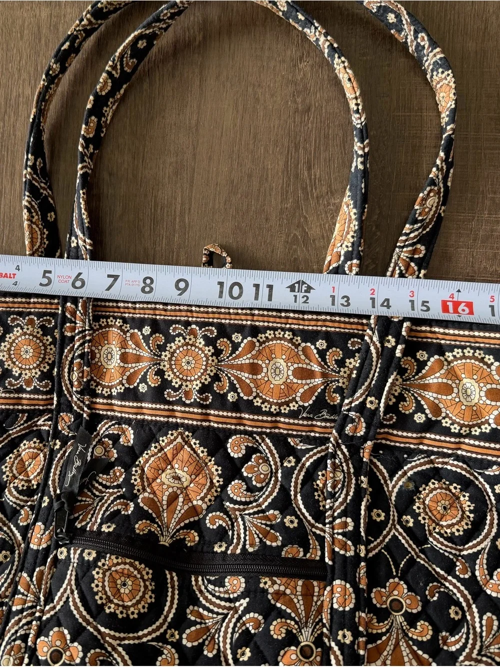 Vera Bradley Quilted Tote Bag in Cafe Latte pattern